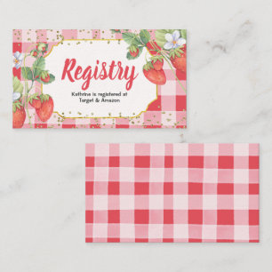 Berry Sweet Watercolor Erdbeerregistrierung einfüg Begleitkarte