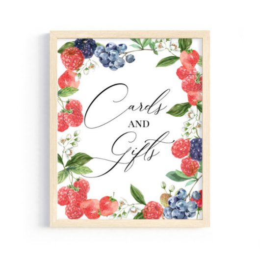 Berry Sweet Watercolor Kinderduschkarten und Gesch Poster