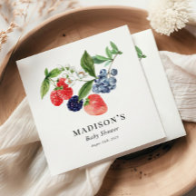 Berry Sweet Watercolor Red Blue Baby Dusche