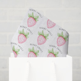 Berry Sweet Watercolor Strawberry Girl Baby Shower Seidenpapier