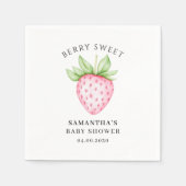 Berry Sweet Watercolor Strawberry Girl Babydusche Serviette (Vorderseite)