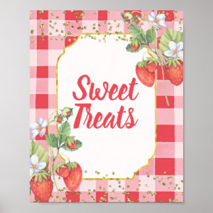 Berry Sweet Watercolor Strawberry Sweet Leckereien Poster