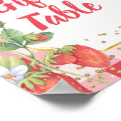 Berry Sweet Watercolor Strawberry - Tafelschild Poster (Ecke)
