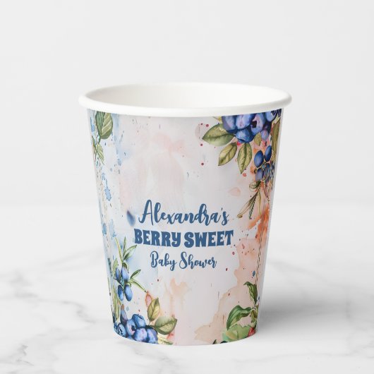 Berry Sweet Wild Berries & Blume Babydusche Pappbecher (Vorderseite)