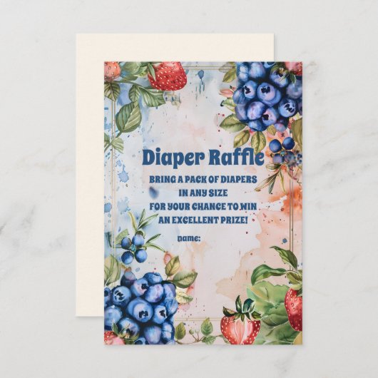 Berry Sweet Wild Berries & Blume Windelwindeln Begleitkarte (Vorne/Hinten)