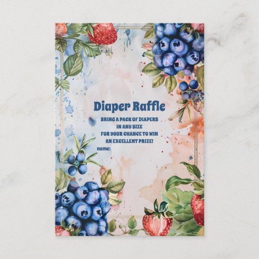 Berry Sweet Wild Berries & Flowers Diaper Raffle Begleitkarte (Vorderseite)