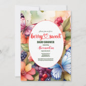 Berry Sweet Wildblume Watercolor Babydusche Einladung (Vorderseite)