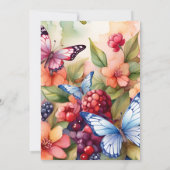 Berry Sweet Wildblume Watercolor Babydusche Einladung (Rückseite)