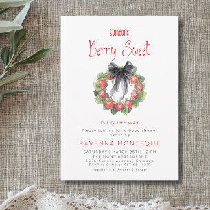 Berry Sweet Wreath Erdbeer-Schleife Baby Shower Einladung