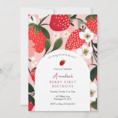 Berry Sweet zum ersten Geburtstag Einladung (Vorderseite)