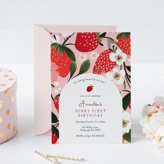 Berry Sweet zum ersten Geburtstag Einladung