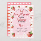 Berry Sweet zum Geburtstag Einladung jeden Alters (Vorne/Hinten)