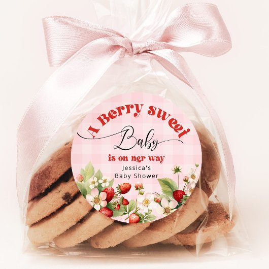 Berry Swery Strawberry Baby Dusche Runder Aufkleber
