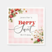 Berry Swery Strawberry Geburtstag Serviette (Vorderseite)