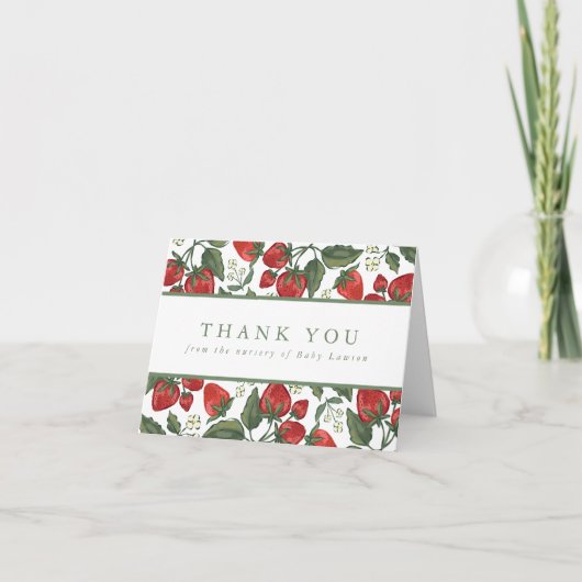 Berry Theme Baby Shower Thank You Card Dankeskarte (Vorderseite)