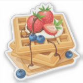 Berry-Topped Waffeln mit Schokoladentrockner Aufkleber