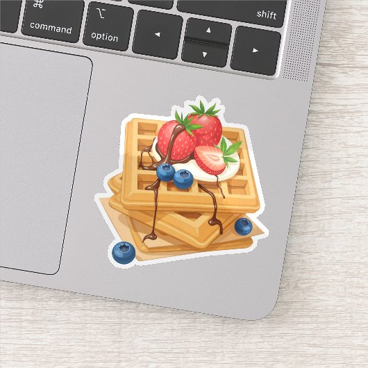 Berry-Topped Waffeln mit Schokoladentrockner Aufkleber