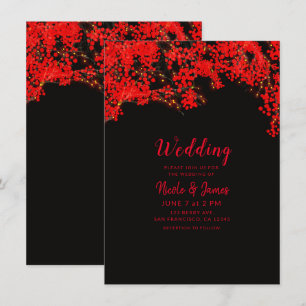Berry-Tree-Zweige Hochzeiten von Black & Red Berri Einladung