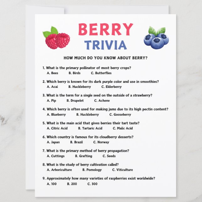 Berry Trivia Game (Vorderseite)