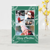 Berry Twigs - Foto Collage Frohe Weihnachten Karte (Gelbe Blume)