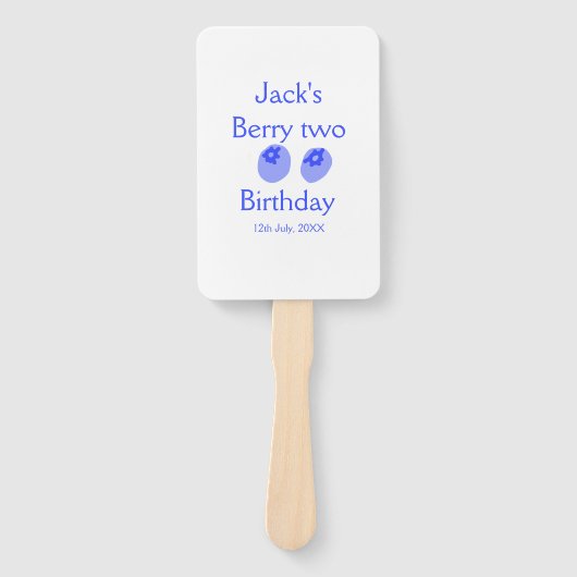 Berry two birthday blue berry add name date kids r fächer (Vorderseite)