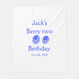 Berry two birthday blue berry add name date kids r fleecedecke