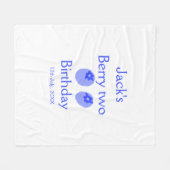 Berry two birthday blue berry add name date kids r fleecedecke (Vorderseite (Horizontal))