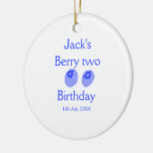 Berry two birthday blue berry add name date kids r keramik ornament (Links)