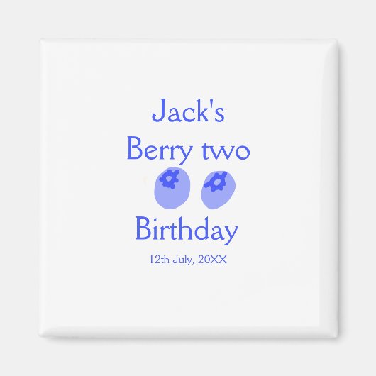 Berry two birthday blue berry add name date kids r magnet (Vorne)