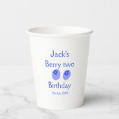 Berry two birthday blue berry add name date kids r pappbecher (Rückseite)