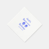 Berry two birthday blue berry add name date kids r serviette (Ecke)