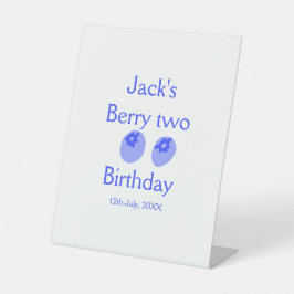 Berry two birthday blue berry add name date kids r sockelschild