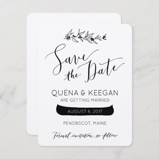 Berry und Canoe Save the Date (Vorne/Hinten)