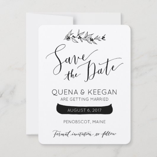 Berry und Canoe Save the Date (Vorderseite)