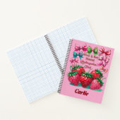 Berry und Schleife Süße Kindergarten Chic Notizblock (Innenseite)