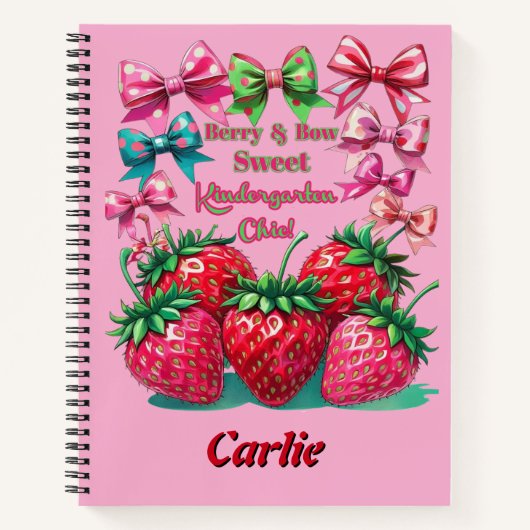 Berry und Schleife Süße Kindergarten Chic Notizblock (Vorderseite)