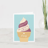 Berry Vanilla Kindergeburtstag Dankeskarte (Vorderseite)