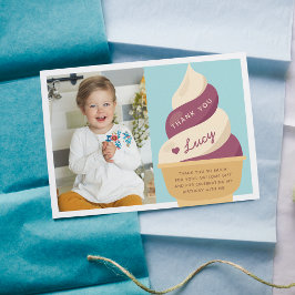 Berry Vanilla Kindergeburtstag Foto Dankeskarte