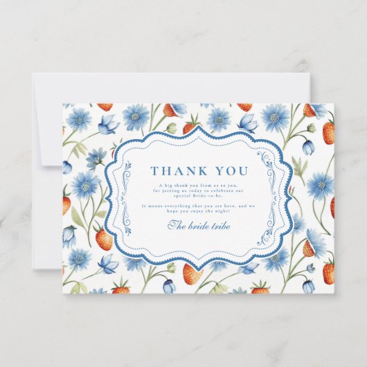 Berry Vine Romance Brautparty Dankeskarte (Vorderseite)