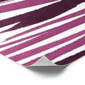 Berry Watercolor Abstrakt Stripes Poster (Ecke)