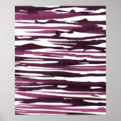 Berry Watercolor Abstrakt Stripes Poster (Vorne)