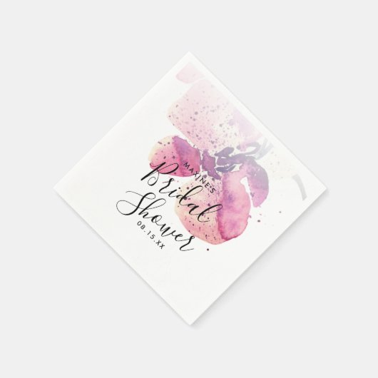 Berry Watercolor Orchid Brautparty Napkins Serviette (Ecke)