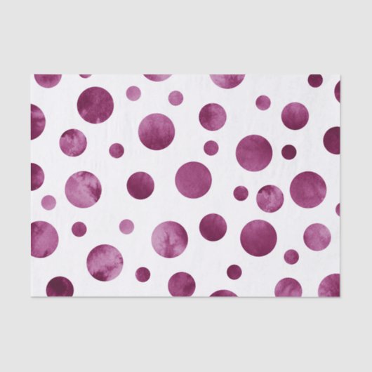 Berry Watercolor Polka Dots Seidenpapier (Vorderseite)
