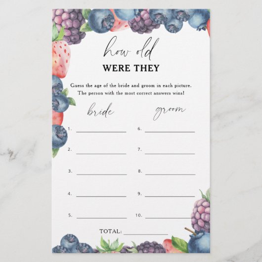 Berry - Wie alt waren sie ein Bridgame (Vorderseite)