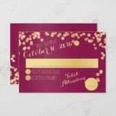 Berry Wine and Gold UAWG RSVP Karte (Vorne/Hinten)