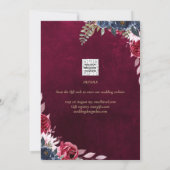 Berry Wine Floral Wedding Einladung (Rückseite)