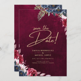 Berry Wine Floral Wedding Einladung