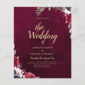 Berry Wine Floral Wedding Flyer (Vorne)