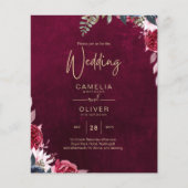 Berry Wine Floral Wedding Flyer (Vorne)