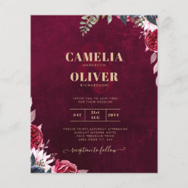 Berry Wine Floral Wedding Flyer